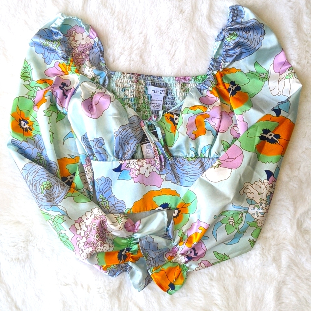 Satin Floral Top